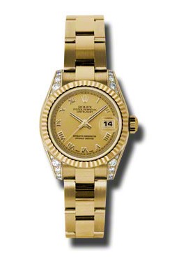 Lady Datejust 26 Champagne Dial 18K Yellow Gold Oyster Bracelet